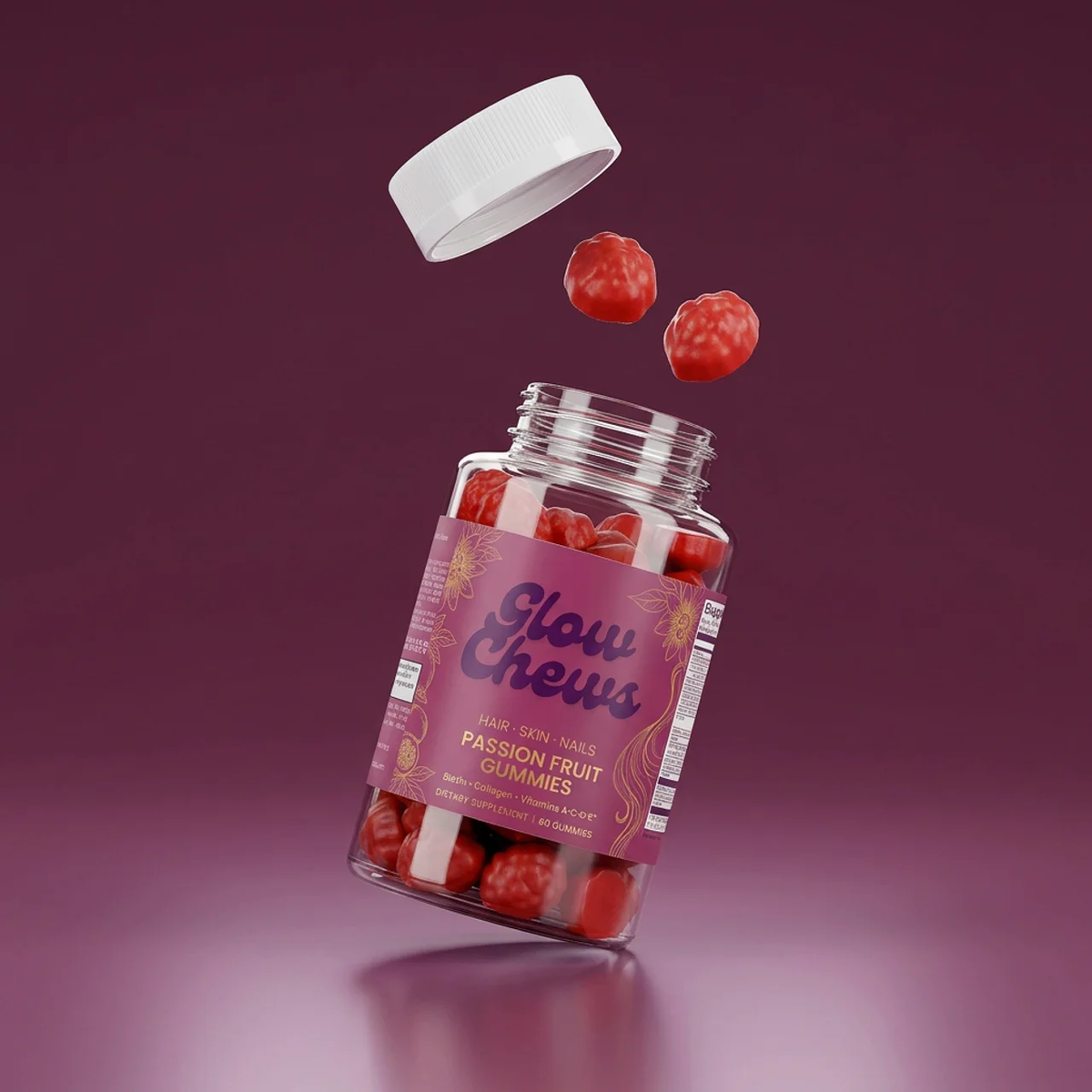 GlowChews™ - Hair, Skin & Nails Gummies ( 60 pieces )